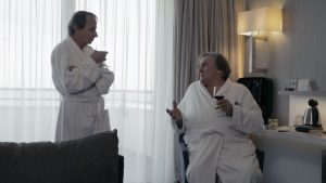 Michel Houellebecq y Depardieu en la película "Thalasso".