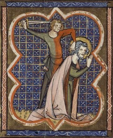 Longino. Biblia de San Luis de Francia (S. XIII) 